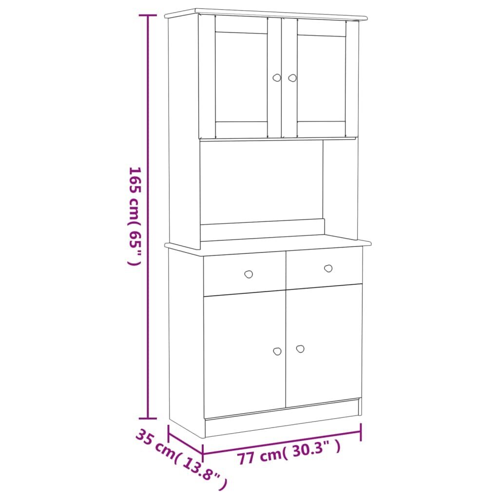 vidaXL kumode ALTA, 77x35x165 cm, priedes masīvkoks цена и информация | Skapīši viesistabai | 220.lv