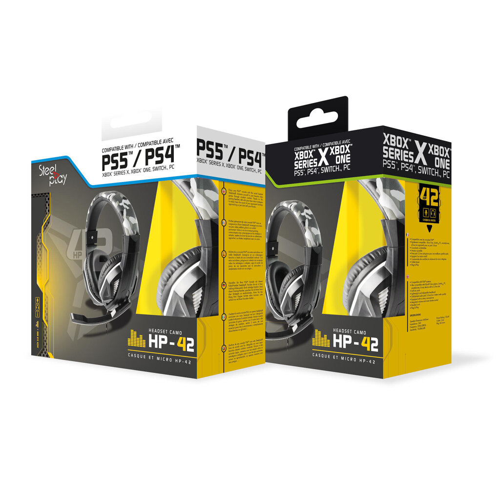 Steelplay Hp42 Wired Stereo Headset, Camo cena un informācija | Austiņas | 220.lv
