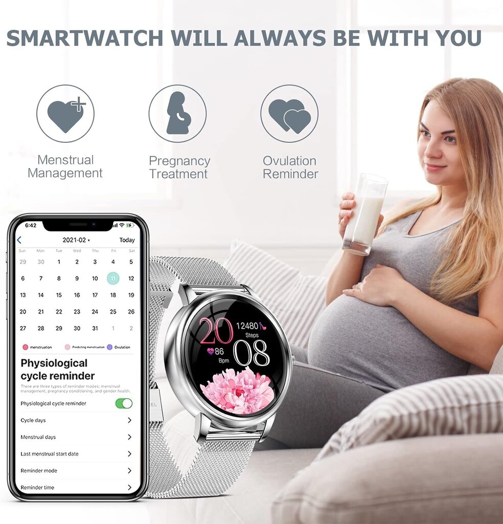 Viedais pulkstenis sievietēm Ebuyfire cena un informācija | Viedpulksteņi (smartwatch) | 220.lv