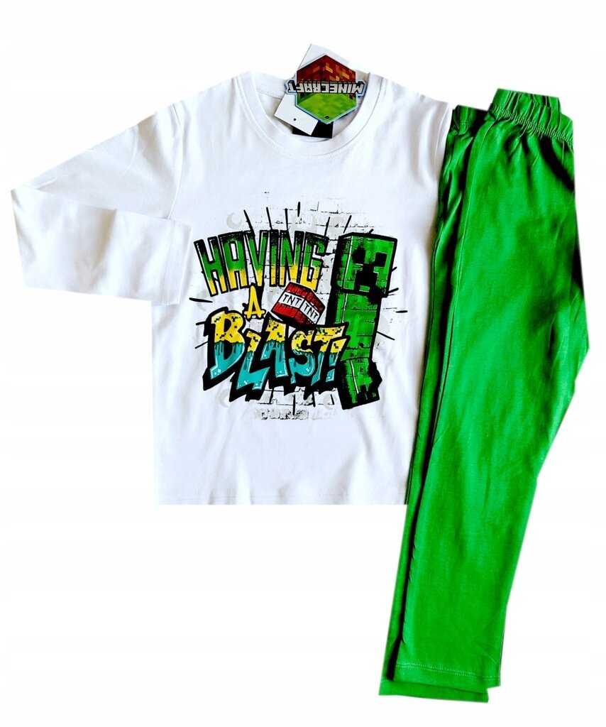 Bērnu pidžama Minecraft, zaļa cena un informācija | Zēnu pidžamas, halāti | 220.lv