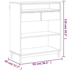 vidaXL bāra galdiņš FLAM, 92x45x110 cm, priedes masīvkoks цена и информация | Кухонные и обеденные столы | 220.lv