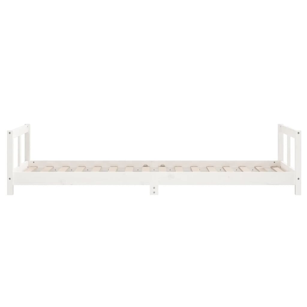 vidaXL bērnu gultas rāmis, balts, 90x200 cm, priedes masīvkoks cena un informācija | Bērnu gultas | 220.lv