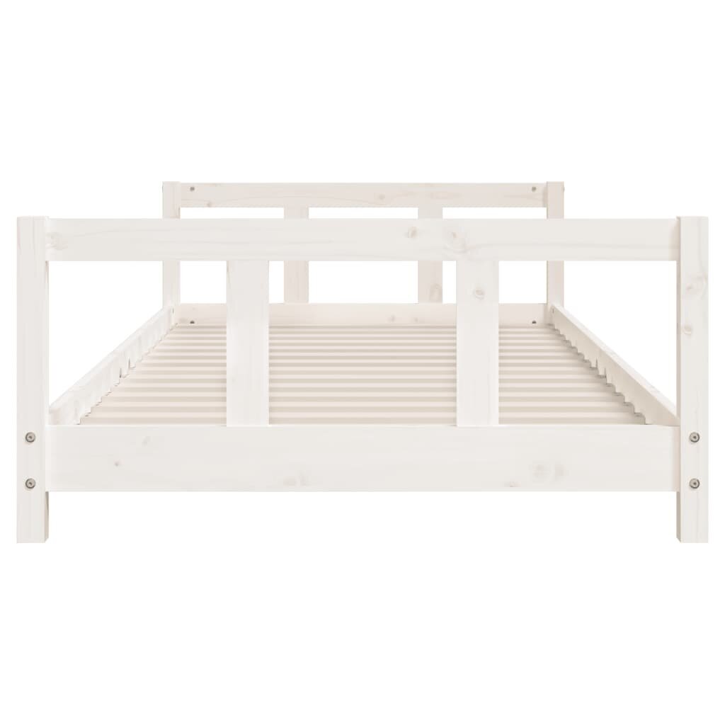 vidaXL bērnu gultas rāmis, balts, 90x200 cm, priedes masīvkoks cena un informācija | Bērnu gultas | 220.lv