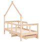 vidaXL bērnu gultas rāmis ar atvilktnēm, 70x140 cm, priedes masīvkoks cena un informācija | Bērnu gultas | 220.lv