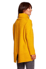 желтый длинный свитер оверсайз с карманами и полуводолазкой цена и информация | Женские кофты | 220.lv