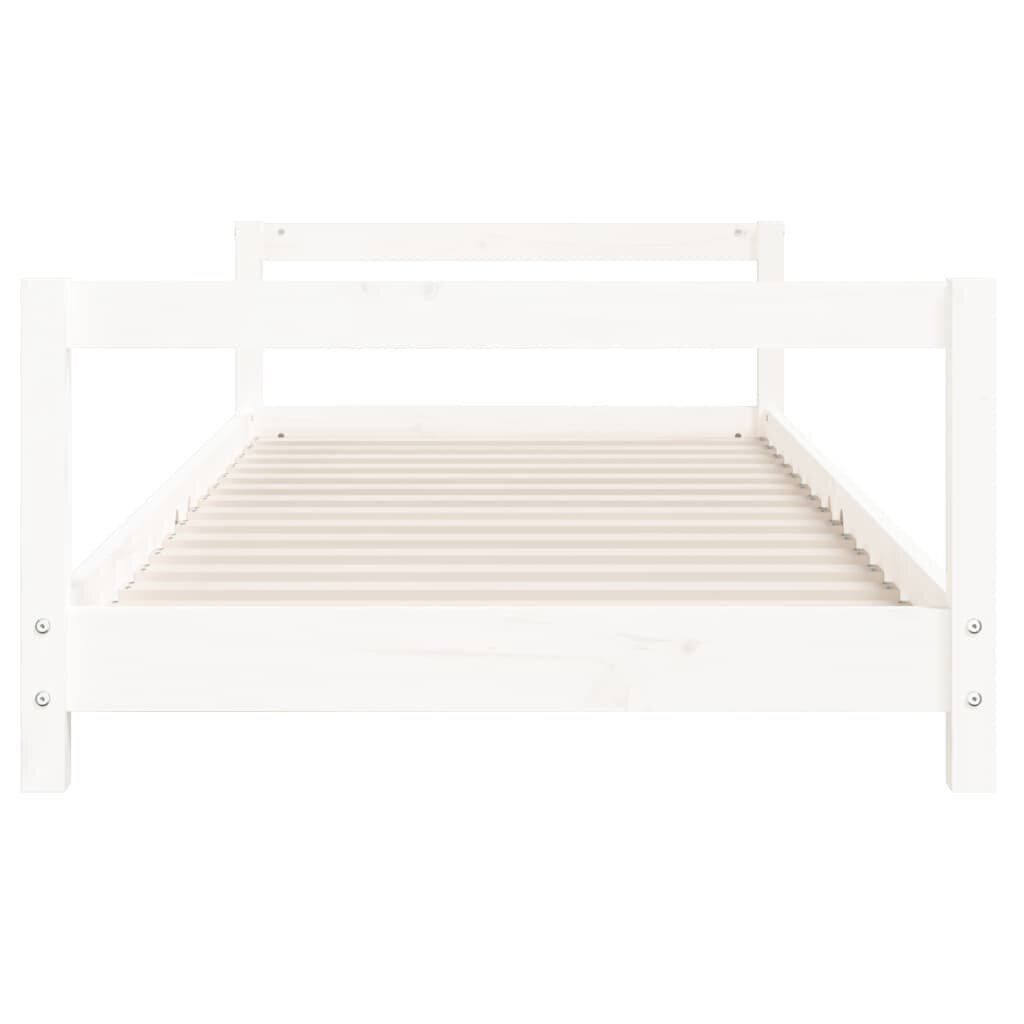 vidaXL bērnu gultas rāmis, balts, 90x190 cm, priedes masīvkoks cena un informācija | Bērnu gultas | 220.lv