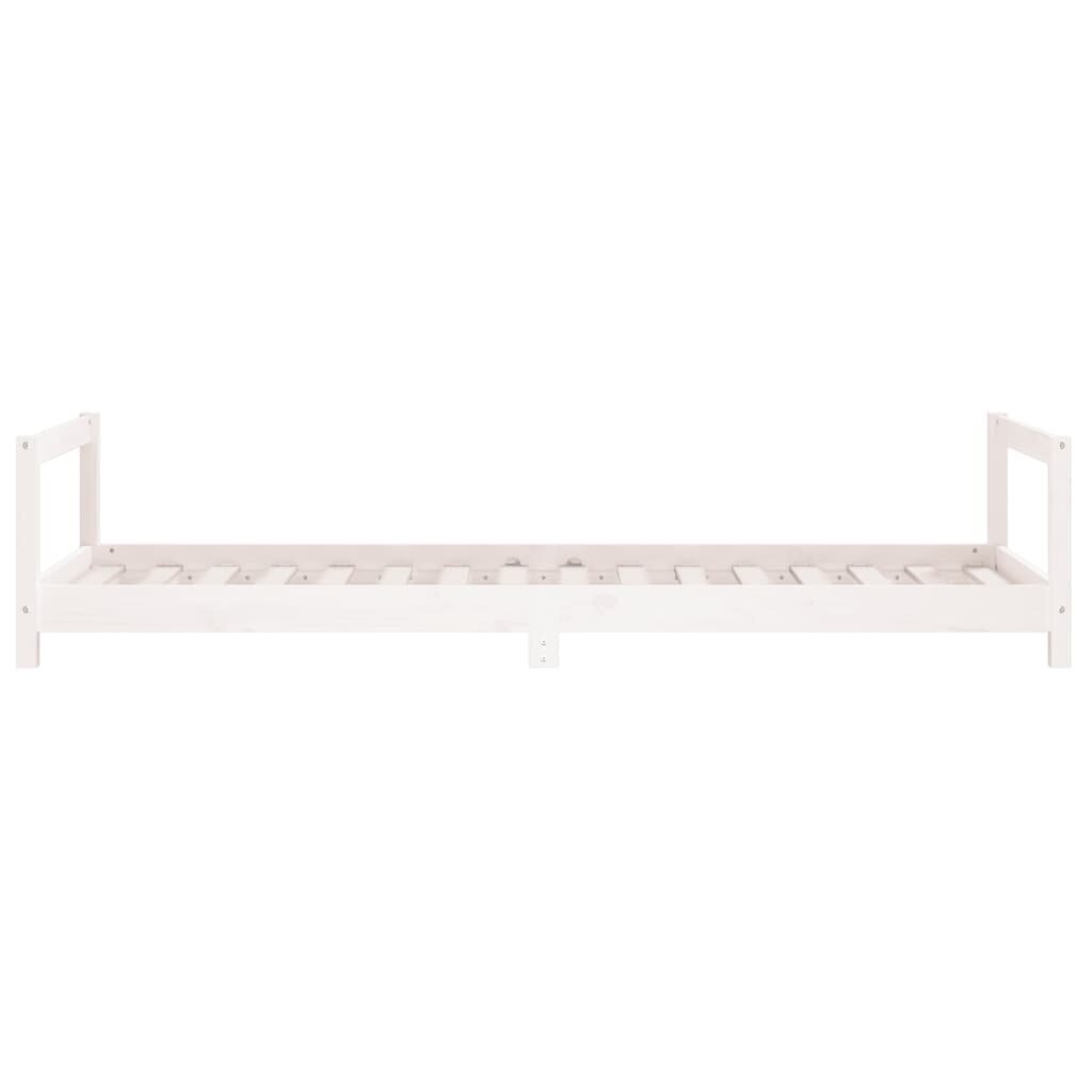 vidaXL bērnu gultas rāmis, balts, 80x200 cm, priedes masīvkoks cena un informācija | Bērnu gultas | 220.lv