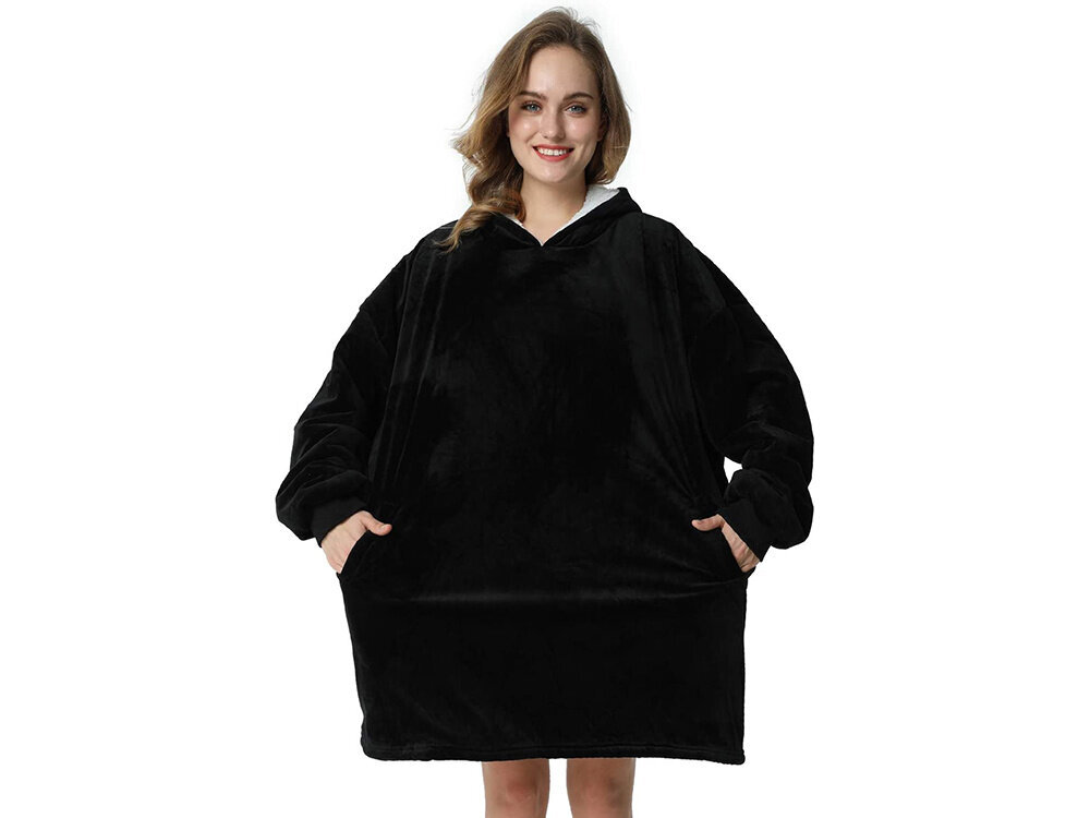 Rūtains džemperis 2in1, melns cena un informācija | Gultas pārklāji, pledi | 220.lv