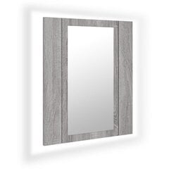 vidaXL vannasistabas spoguļskapītis ar LED, pelēks, 40x12x45cm, koks цена и информация | Шкафчики для ванной | 220.lv