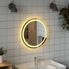 vidaXL vannasistabas LED spogulis, 50 cm, apaļš cena un informācija | Vannas istabas spoguļi | 220.lv