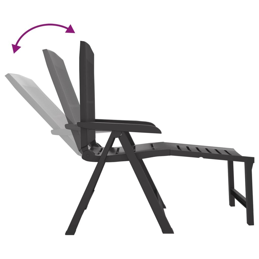 vidaXL sauļošanās krēsls, pelēka plastmasa cena un informācija | Sauļošanās krēsli | 220.lv