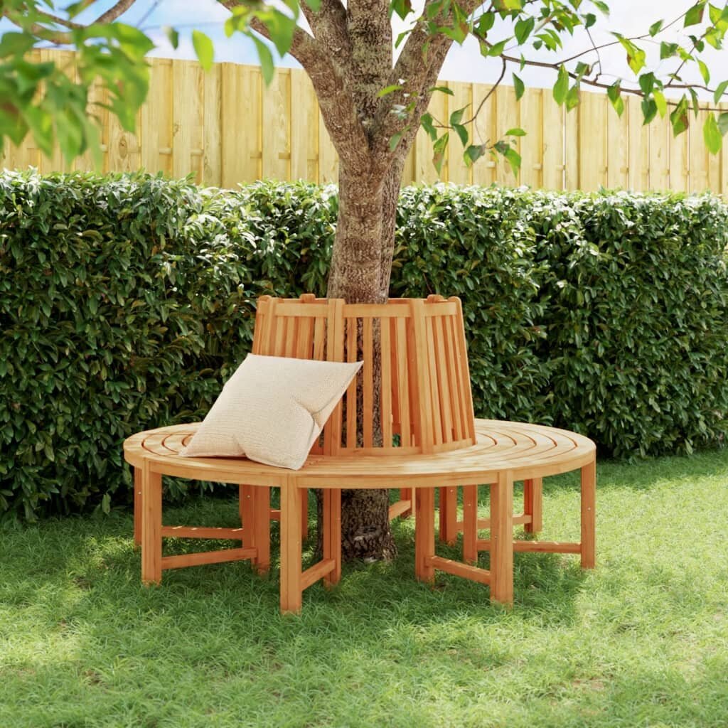 vidaXL koka soli, 2 gab., Ø160 cm, pusapaļi, masīvs tīkkoks cena un informācija | Dārza krēsli | 220.lv