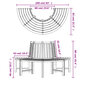 vidaXL koka soli, 2 gab., Ø160 cm, pusapaļi, masīvs tīkkoks cena un informācija | Dārza krēsli | 220.lv
