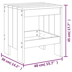 vidaXL dārza krēsli, 2 gab., 40x36x45 cm, egles masīvkoks цена и информация | Садовые стулья, кресла, пуфы | 220.lv