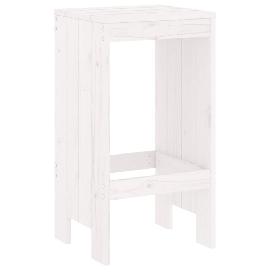 vidaXL bāra krēsli, 2 gab., 40x36x75 cm, priedes masīvkoks, balti cena un informācija | Dārza krēsli | 220.lv