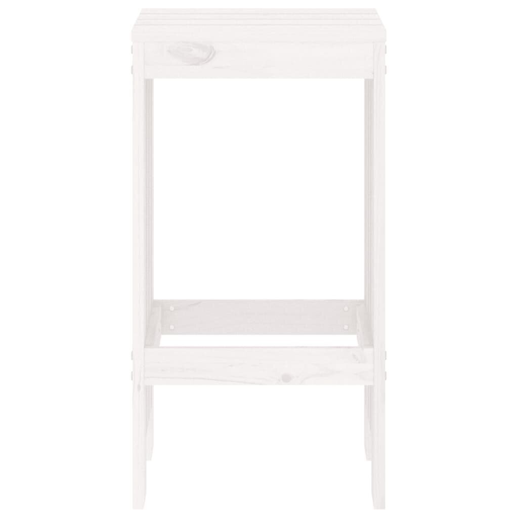 vidaXL bāra krēsli, 2 gab., 40x36x75 cm, priedes masīvkoks, balti cena un informācija | Dārza krēsli | 220.lv