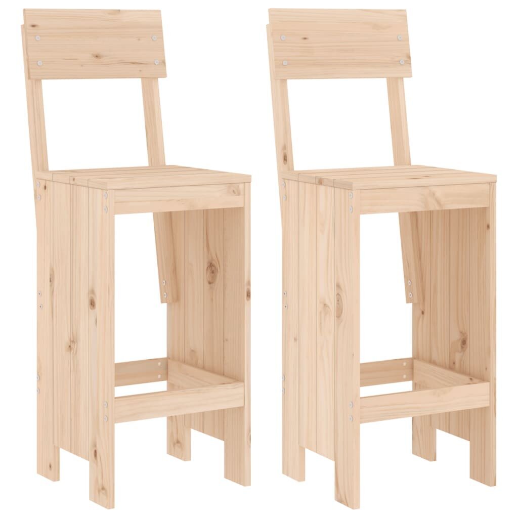 vidaXL bāra krēsli, 2 gab., 40x48,5x115,5 cm, priedes masīvkoks cena un informācija | Dārza krēsli | 220.lv