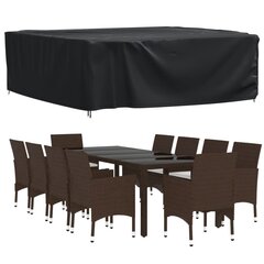 vidaXL dārza mēbeļu pārklājs, melns, 260x260x90 cm, ūdensnecaurlaidīgs cena un informācija | Krēslu paliktņi | 220.lv