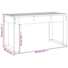 vidaXL dārza sols, 80x38x45 cm, priedes masīvkoks cena un informācija | Dārza soli | 220.lv