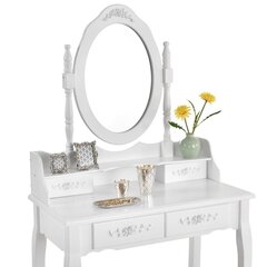 Макияжный столик с зеркалом и табуретом Mira цена и информация | Туалетные столики | 220.lv