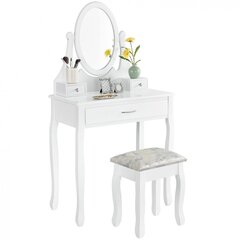 Kosmētikas galdiņš ar spoguli Lena, balts цена и информация | Туалетные столики | 220.lv