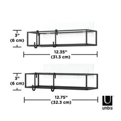 Комплект полок из 2 шт. Umbra Cubiko, черный цвет цена и информация | Полки | 220.lv