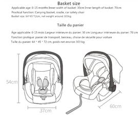 Детская коляска-трансформер 3в1, черная цена и информация | Коляски | 220.lv