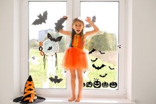 Набор наклеек на окно для Хэллоуина Тыквы и летучие мыши цена и информация | Декоративные наклейки | 220.lv
