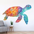 Яркая радужная наклейка морской черепахи - Океанская жизнь стикер - 120 x 83 см