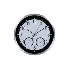 Sienas pulkstenis, meteoroloģiskā stacija, Pur Line, melnbalts fons, 30Ø cm цена и информация | Часы | 220.lv
