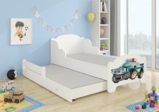 Bērnu gulta Adrk Furniture Amadis II Police ar matraci, 80x160 cm, balta cena un informācija | Bērnu gultas | 220.lv