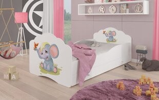 Bērnu gulta Adrk Furniture Casimo Elephant, 70x140 cm, balta cena un informācija | Bērnu gultas | 220.lv