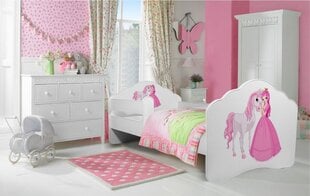 Bērnu gulta Adrk Furniture Casimo Princess with horse, 70x140 cm, balta цена и информация | Детские кровати | 220.lv