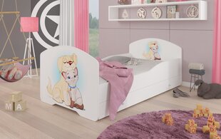 Детская кроватка Adrk Furniture Pepe dog and cat, 80х140 см, белый цвет цена и информация | Детские кровати | 220.lv