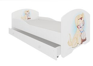 Bērnu gulta Adrk Furniture Pepe dog and cat, 80x160 cm, balta цена и информация | Детские кровати | 220.lv