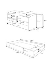 Bērnu gulta Adrk Furniture Pepe Police, 70x140 cm, balta cena un informācija | Bērnu gultas | 220.lv