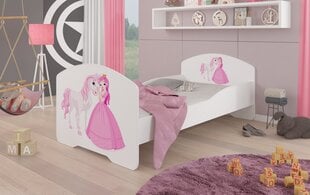 Bērnu gulta Adrk Furniture Pepe Princess and horse, 70x140 cm, balta cena un informācija | Bērnu gultas | 220.lv