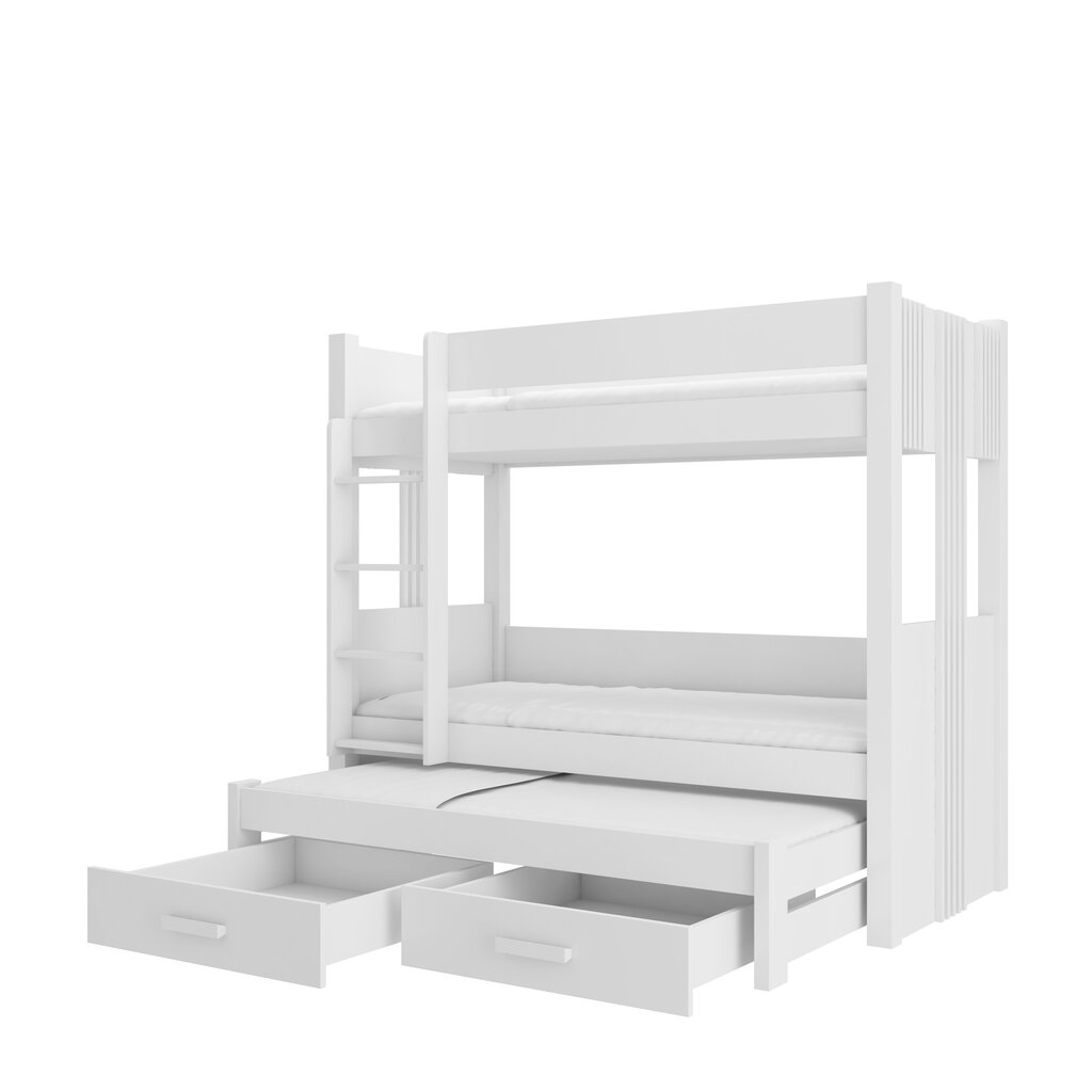 Divstāvu gulta ADRK Furniture Artema ar matraci, 80x180 cm, balta цена и информация | Bērnu gultas | 220.lv