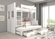 Divstāvu gulta ADRK Furniture Artema ar matraci, 80x180 cm, balta cena un informācija | Bērnu gultas | 220.lv