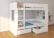 Divstāvu gulta Adrk Furniture Garet, 80x180 cm, balta/brūna cena un informācija | Bērnu gultas | 220.lv