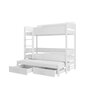 Divstāvu gulta ADRK Furniture Queen ar matraci, 80x180 cm, balta cena un informācija | Bērnu gultas | 220.lv