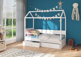 Кровать ADRK Furniture Otello 90x200 см с боковой защитой, белый цвет цена и информация | Детские кровати | 220.lv