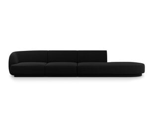 Labās puses dīvāns Miley, 302x85x74 cm, melns cena un informācija | Dīvāni | 220.lv