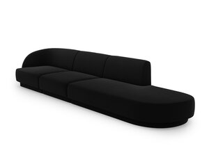 Labās puses dīvāns Miley, 302x85x74 cm, melns cena un informācija | Dīvāni | 220.lv