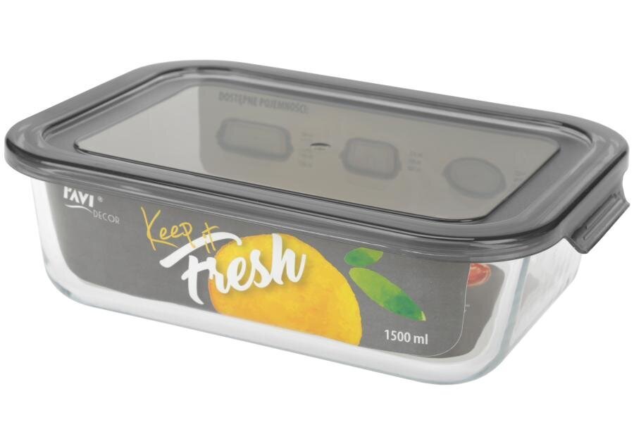 Keep It Fresh karstumizturīga stikla pārtikas kaste ar vāku, 1500 ml цена и информация | Trauki pārtikas uzglabāšanai | 220.lv