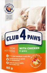 Club 4 Paws maziem kaķiem ar vistu mērcē, 80 g cena un informācija | Konservi kaķiem | 220.lv