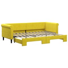 vidaXL izvelkams dīvāns, dzeltens, 80x200 cm, samts cena un informācija | Gultas | 220.lv