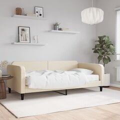 vidaXL dīvāngulta ar matraci, krēmkrāsas audums, 80x200 cm cena un informācija | Gultas | 220.lv