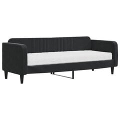 vidaXL izvelkams dīvāns ar matraci, melns, 80x200 cm, samts cena un informācija | Gultas | 220.lv