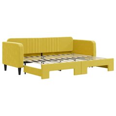 vidaXL izvelkams dīvāns, dzeltens, 80x200 cm, samts cena un informācija | Gultas | 220.lv